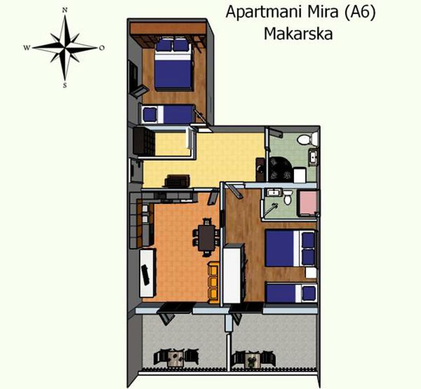 Apartments Mira Makarska Rum bild